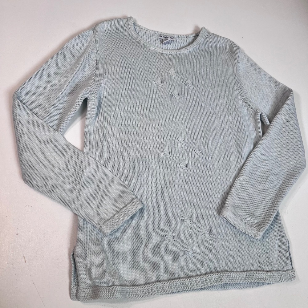 The Eagle's Eye Women's L Blue Cotton Knit Pullover Sweater Made Australia